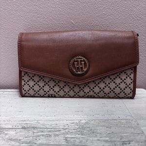 Tommy Hilfiger Brown and Cream Wallet